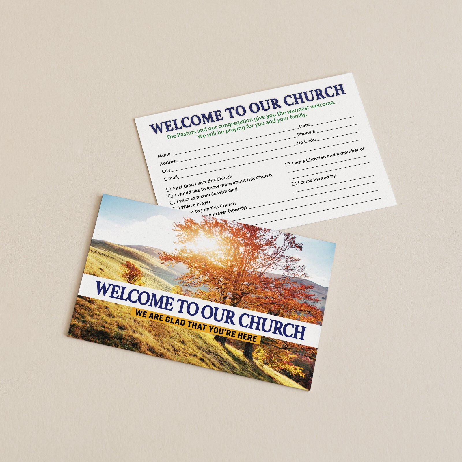 Welcome - Church Visitor Cards - Postcards/ Pack of 50