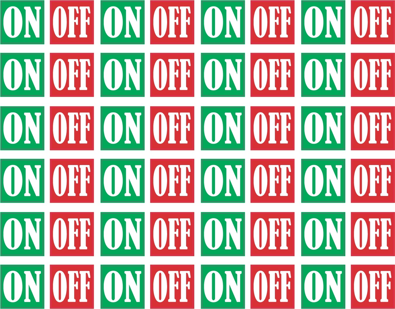 StickerTalk Green Red On Off Switch Labels Vinyl Stickers 0.5 inch Sheet