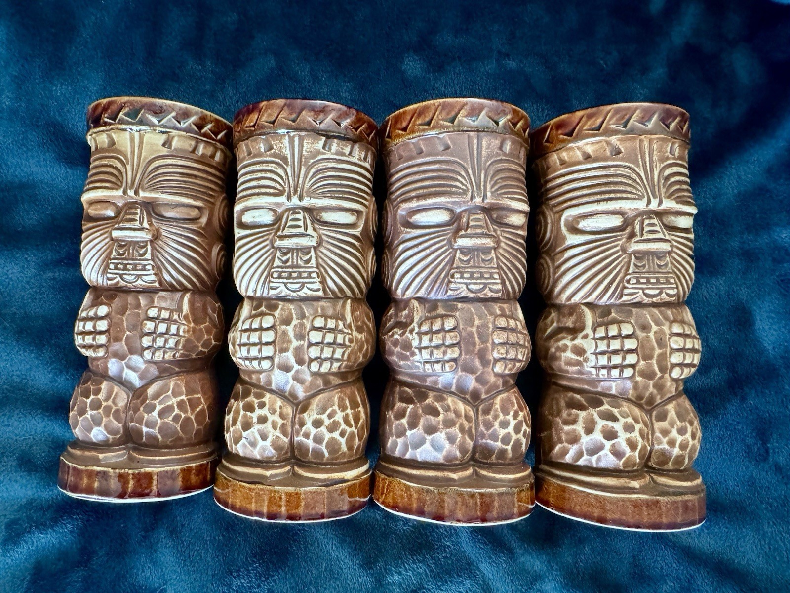 Vintage 70's Trader Dick's Tiki Mugs John Ascuada's Nugget OMC Japan Set of Four