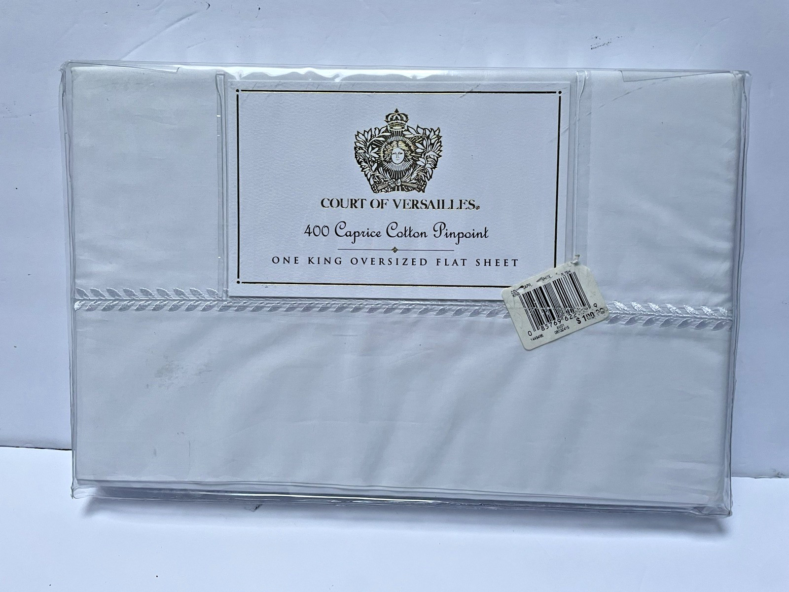 VTG Court of Versailles King Oversized Flat Sheet 400 thread White New Luxury