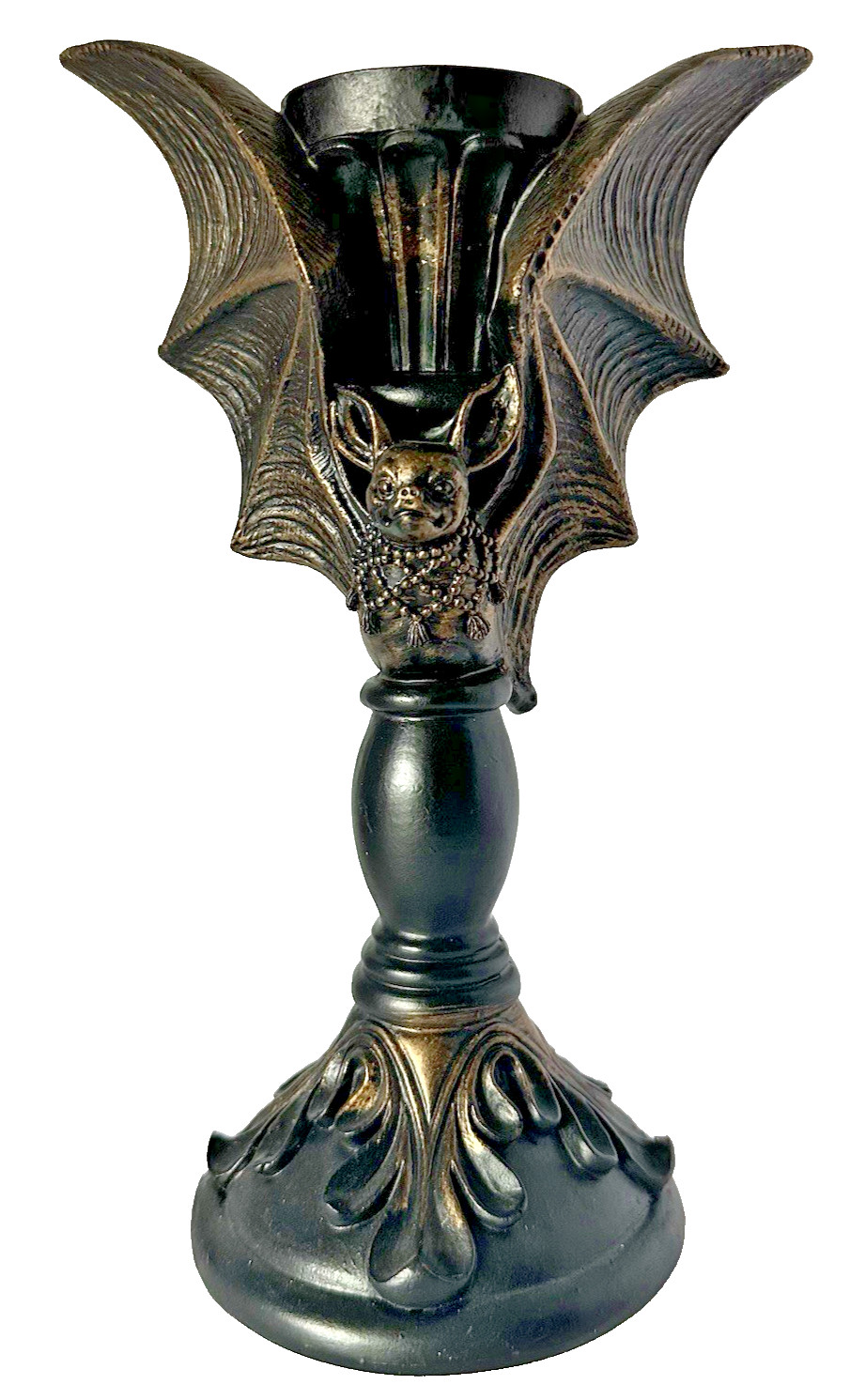 Vampire Bat Candle Holder Antiqued Gothic Halloween Dark Academia Decor New Vampire Bat Candle Holder Antiqued Gothic Halloween Dark Academia Decor New