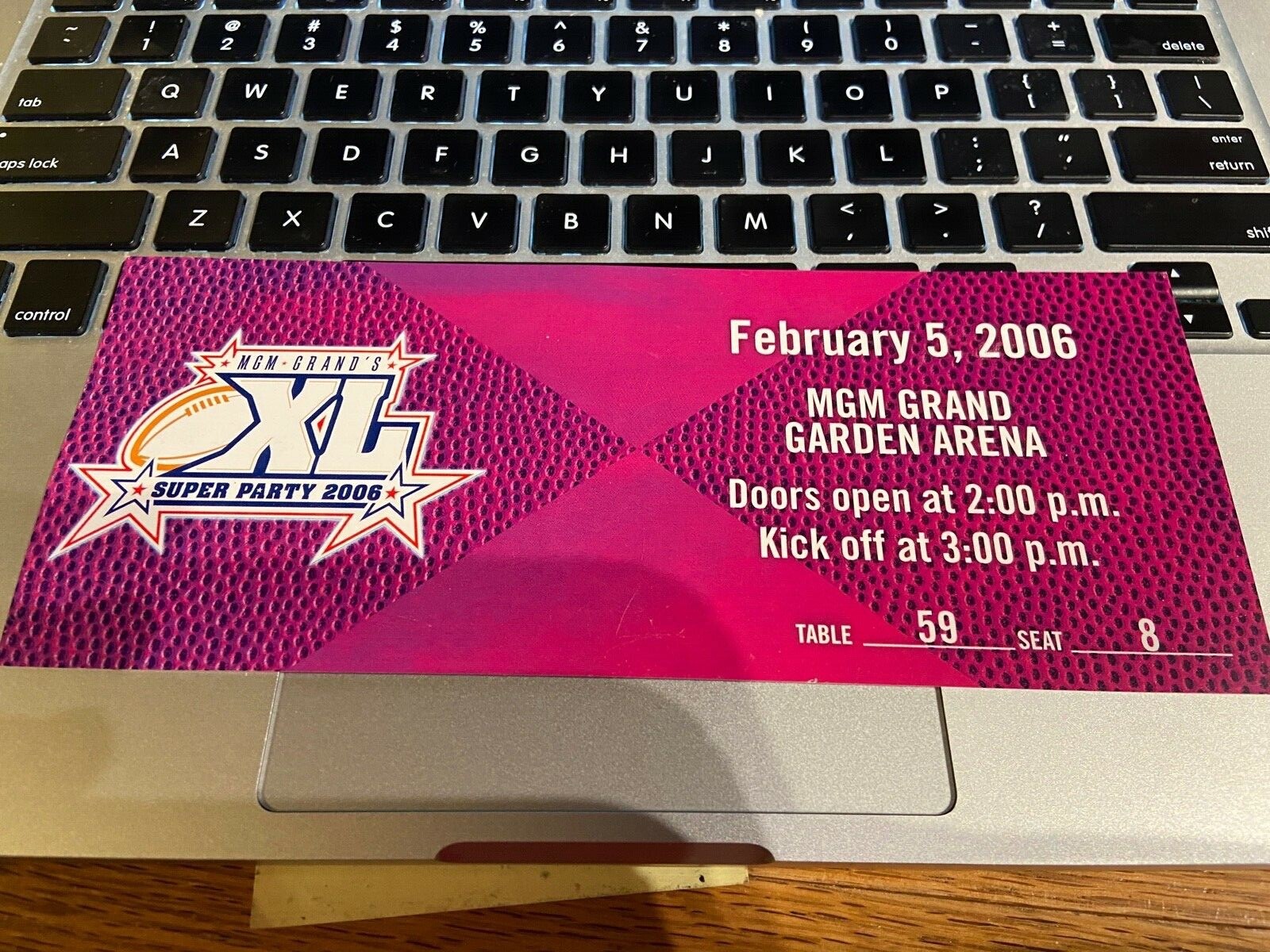 SUPERBOWL XL DETROIT 2/5/06 40th Anniversary MGM GRAND PRIVATE PARTY TICKET