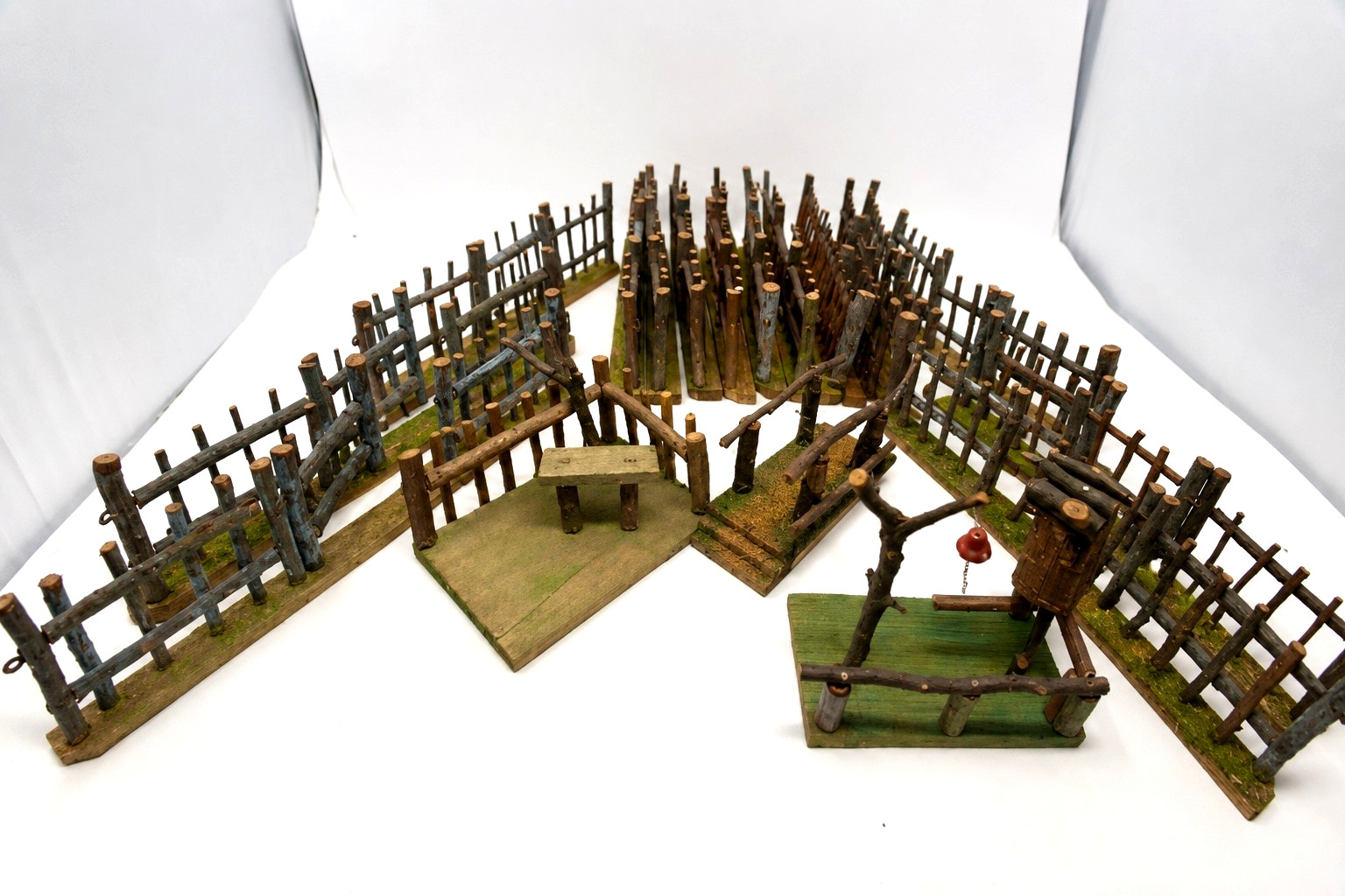 Vintage Germany Putz Village Fence 18 Pc Twig Farm 1930-50\'s handmade large set Vintage Germany Putz Village Fence 18 Pc Twig Farm 1930-50\'s handmade large set