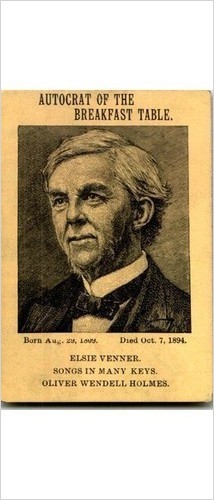 Oliver Wendell Holmes Sr Autocrat Breakfast Table Card 1894 Poet & Physician Oliver Wendell Holmes Sr Autocrat Breakfast Table Card 1894 Poet & Physician
