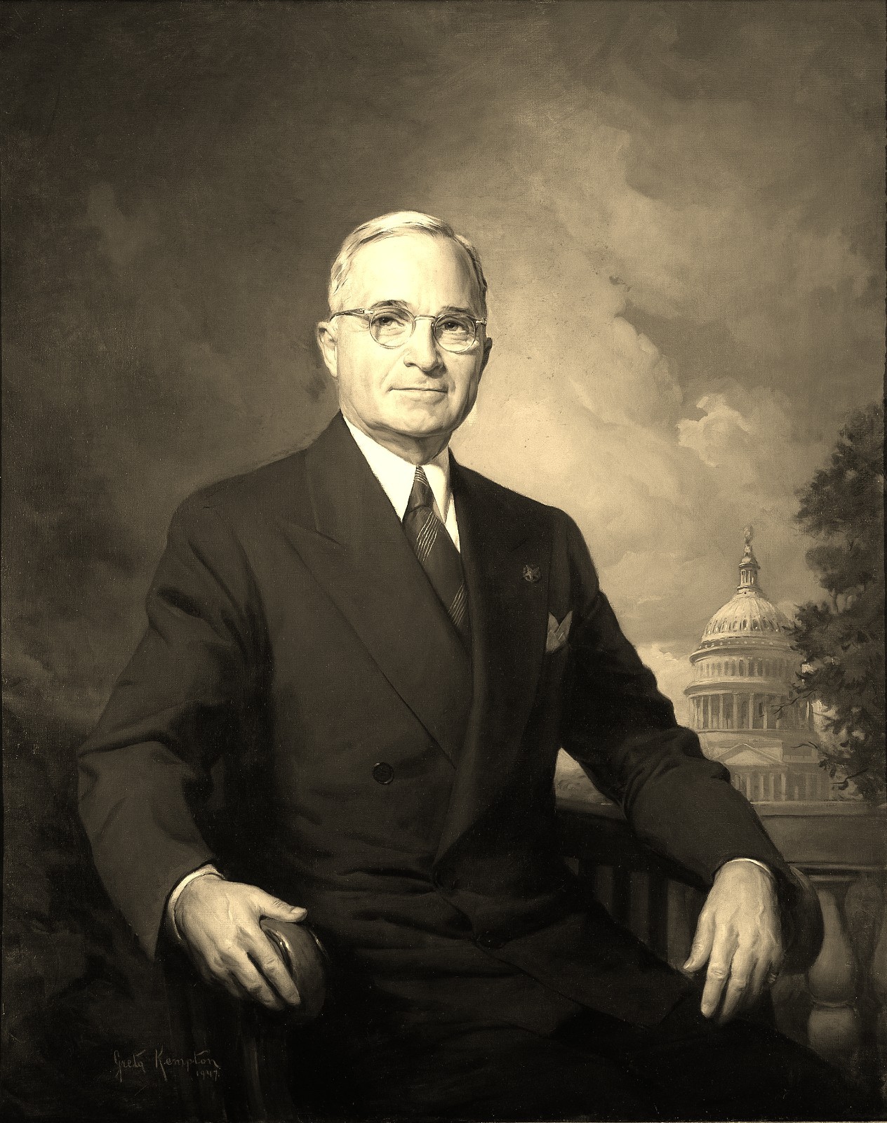 US President Harry Truman Official Portrait American History Fridge Magnet 2x3