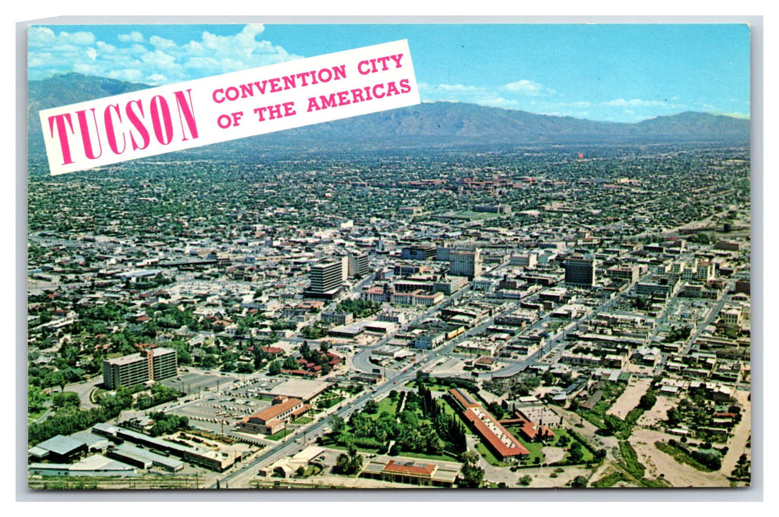 Aerial View Convention City Tucson Arizona AZ UNP Chrome Postcard A15