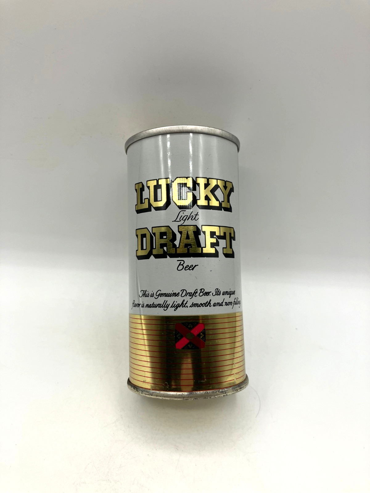 Smok'n 7oz *LUCKY DRAFT* 60's PAT PEND/LIFT RING BO'd SS Tab Beer Can General SF