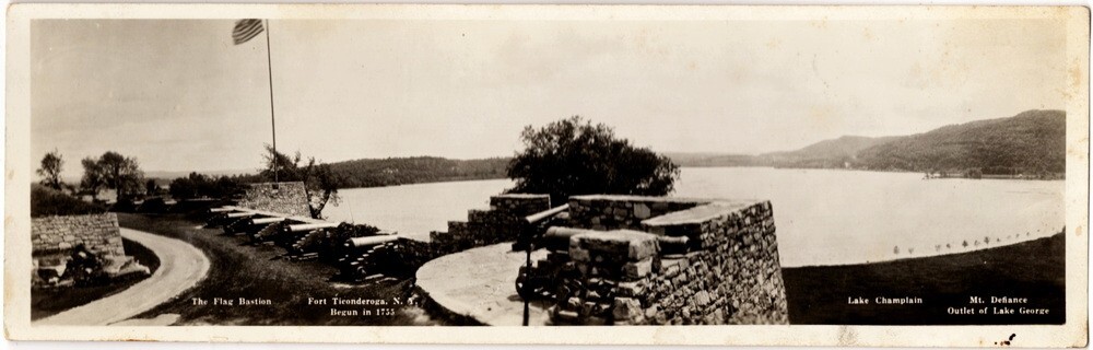 3 Original Antique Panoramic B & W Photos Fort Ticonderoga by L.S. Wooley
