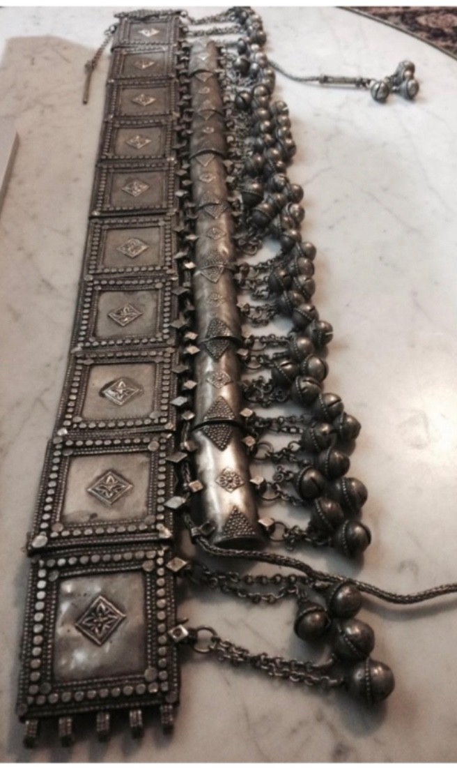 Yemenite Antique Silver Jewish Wedding Belt Yemen 1800s