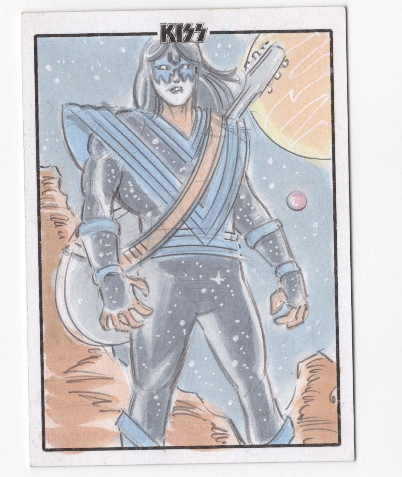 Ace Frehley 2018 Dynamite Kiss Deluxe Sketch Card by Mitch Ballard 1/1 Ace Frehley 2018 Dynamite Kiss Deluxe Sketch Card by Mitch Ballard 1/1