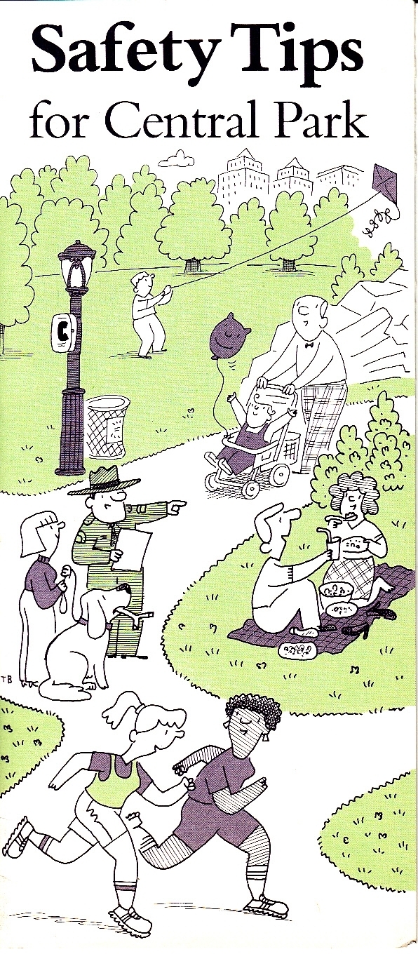 Safety Tips for Central Park NYC NY Vintage Brochure