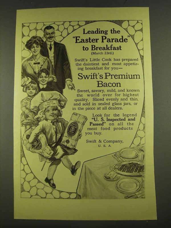 1913 Swift's Premium Bacon Ad - Easter Parade