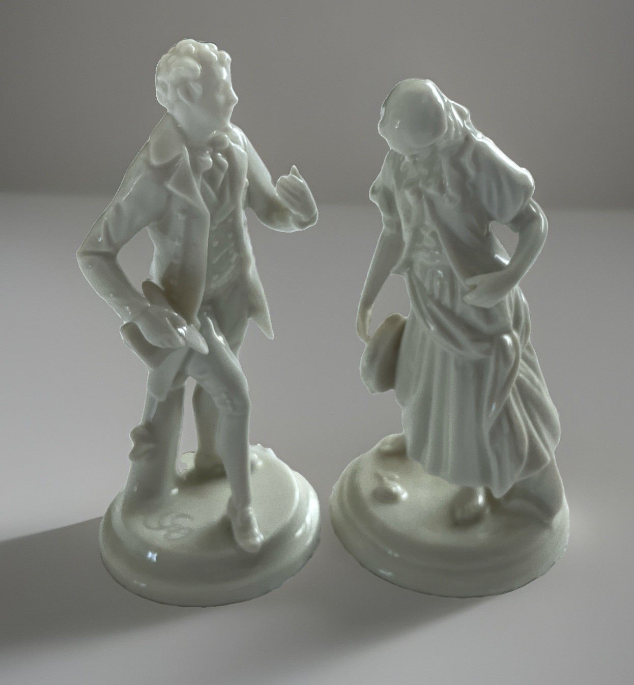 Vintage Rosenthal Porcelain Figurine Pair H833 H835 White US Zone Selb Germany