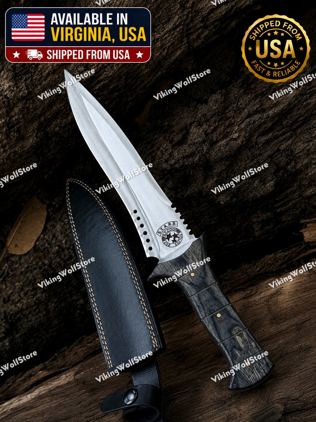 Handmade Resident Evil 4 Leon Kennedy Replica Movie RE4 Spring Steel Knife