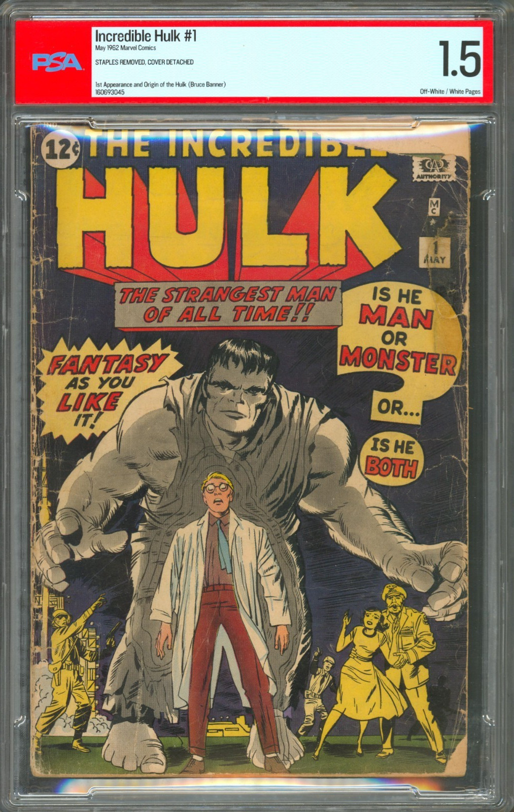 Incredible Hulk #1 PSA 1.5 Marvel Comics 1962 1st Appearance of Bruce Banner