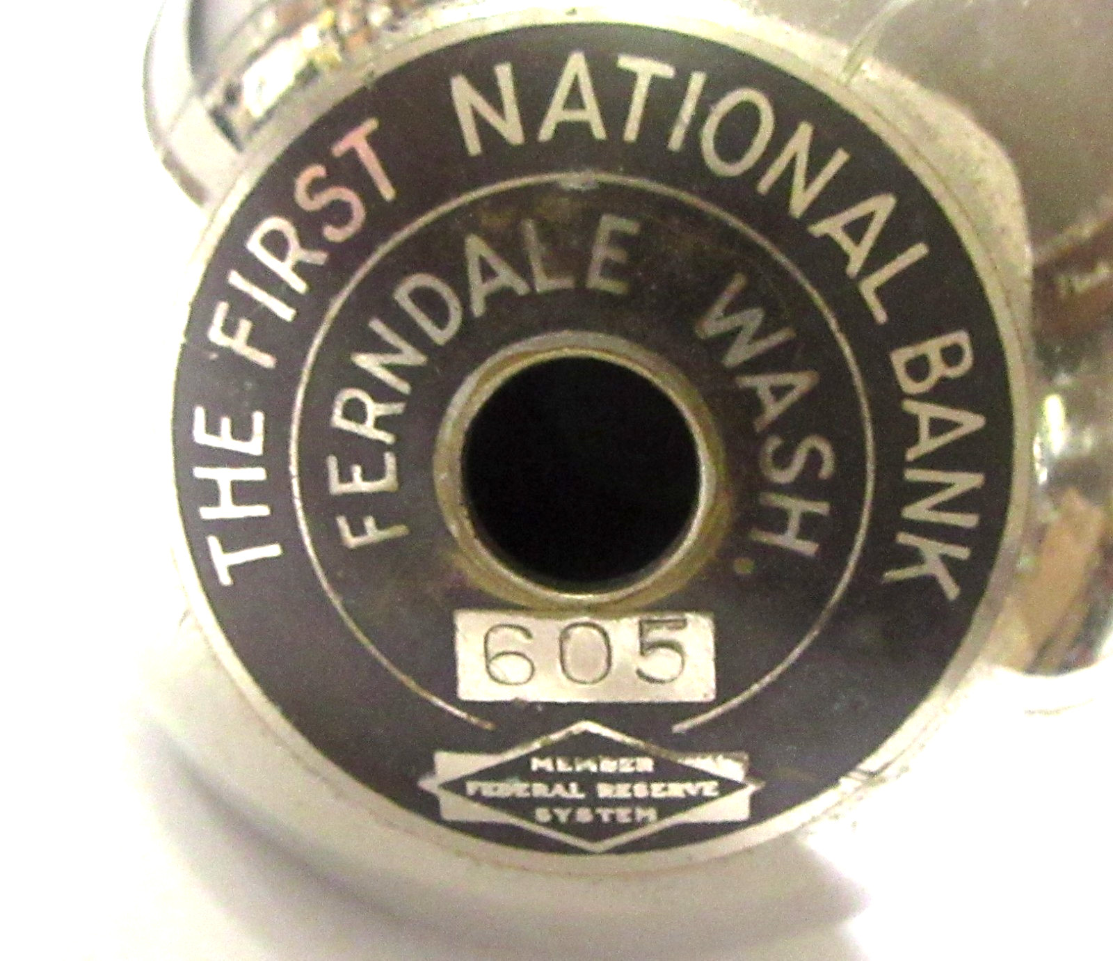 1930\'s FIRST NATIONAL BANK Ferndale Washington chromed EGG still bank wb