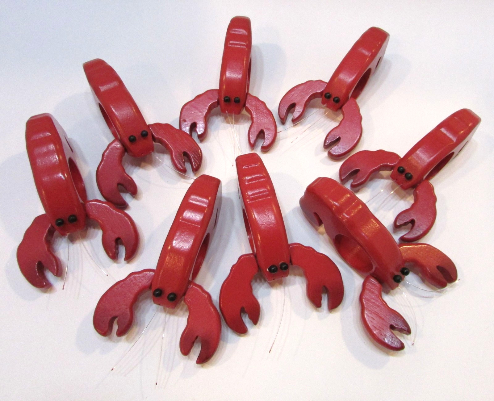 Set 8 Eight New Retro Red Lobster Shaped 3.5\