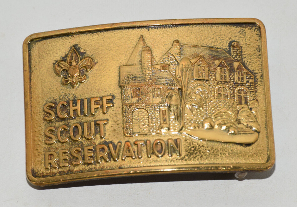 BSA Boy Scout Schiff Scout Reservation New Jersey Rare Brass Vintage Belt Buckle BSA Boy Scout Schiff Scout Reservation New Jersey Rare Brass Vintage Belt Buckle