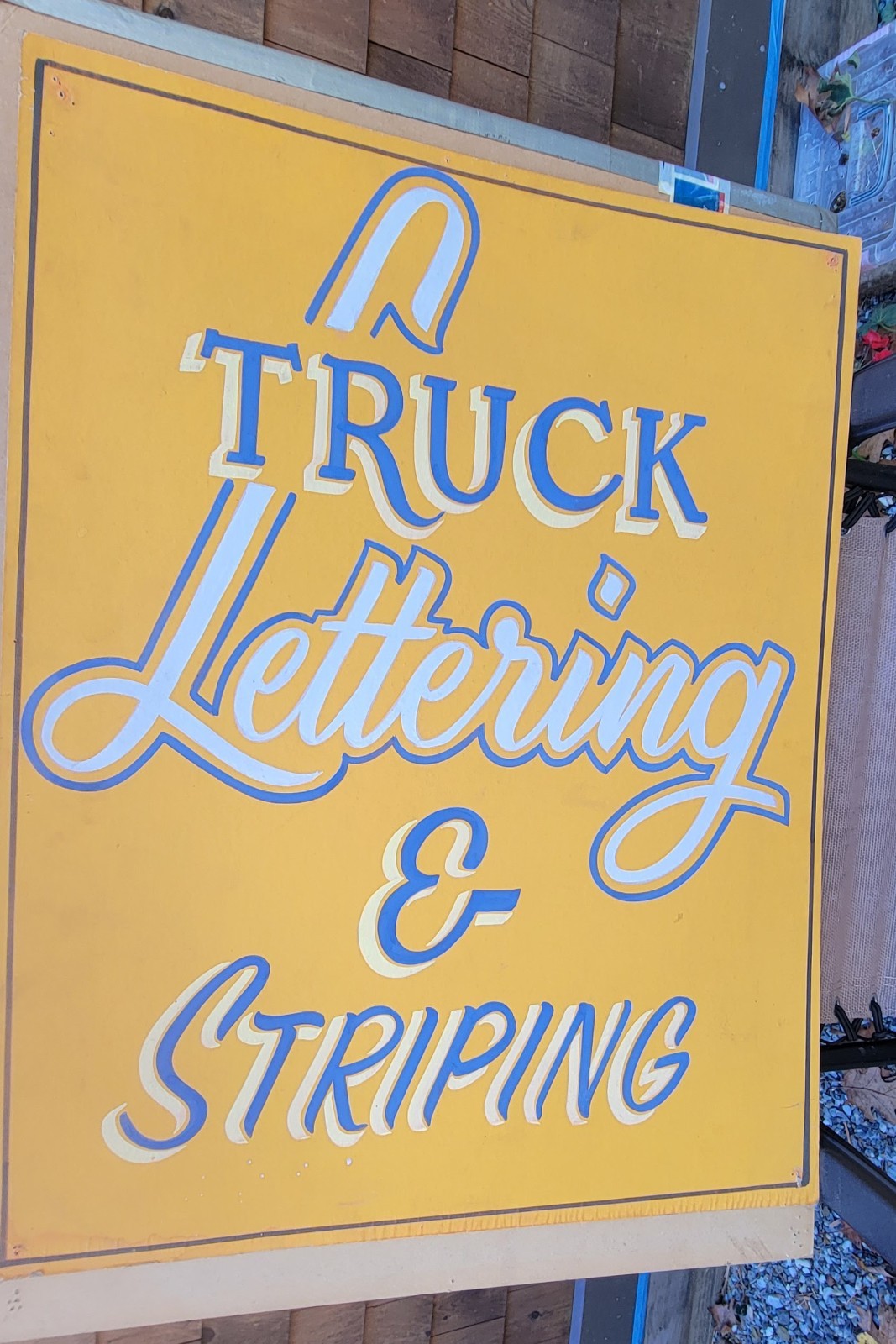 Vintage Original Hand Painted Truck and Lettering Striping Signs on Board 22x28 Vintage Original Hand Painted Truck and Lettering Striping Signs on Board 22x28