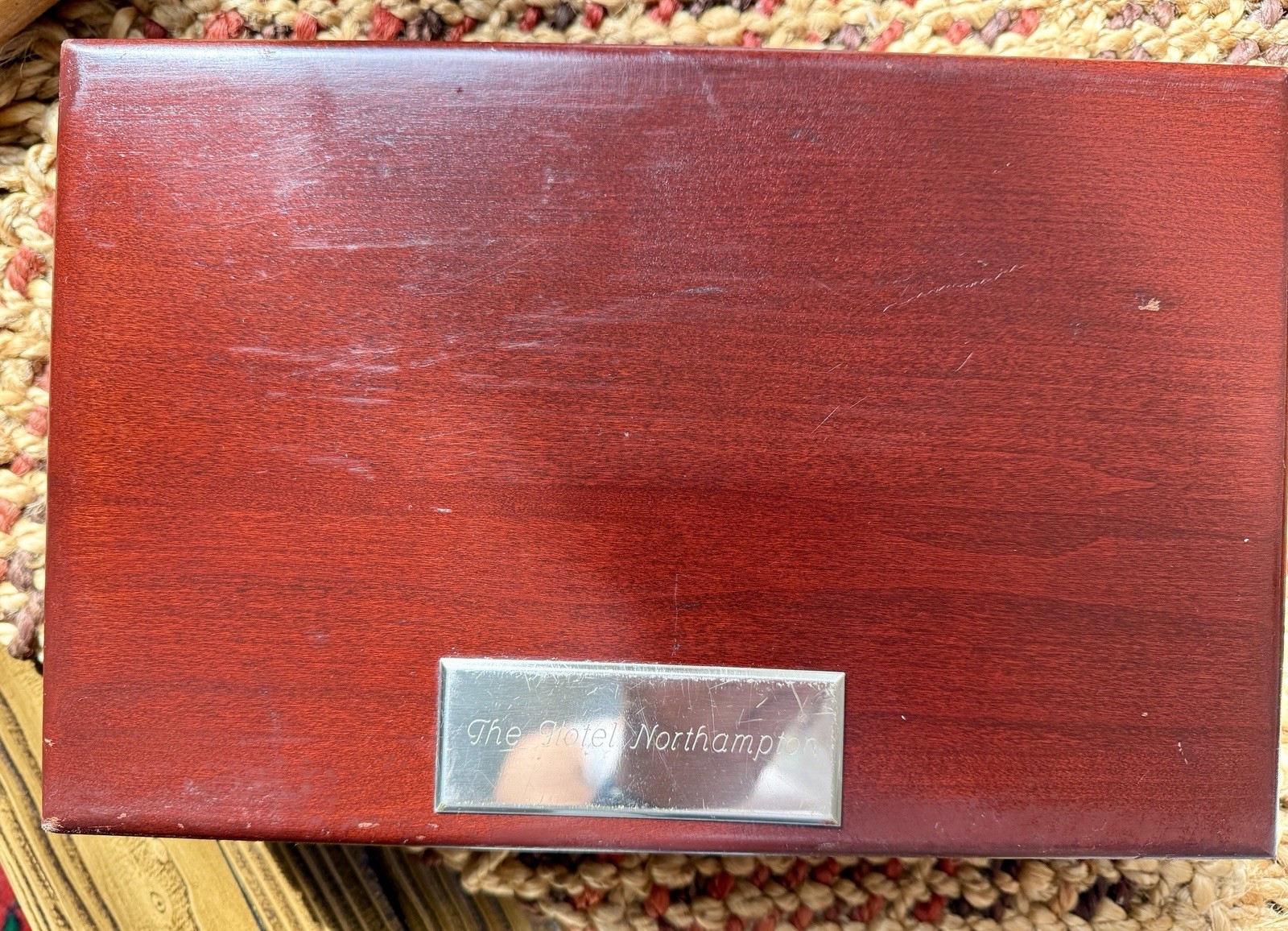 Vintage Hotel Northampton Wooden Keepsake Box Personalized Hotel Memorabilia MA