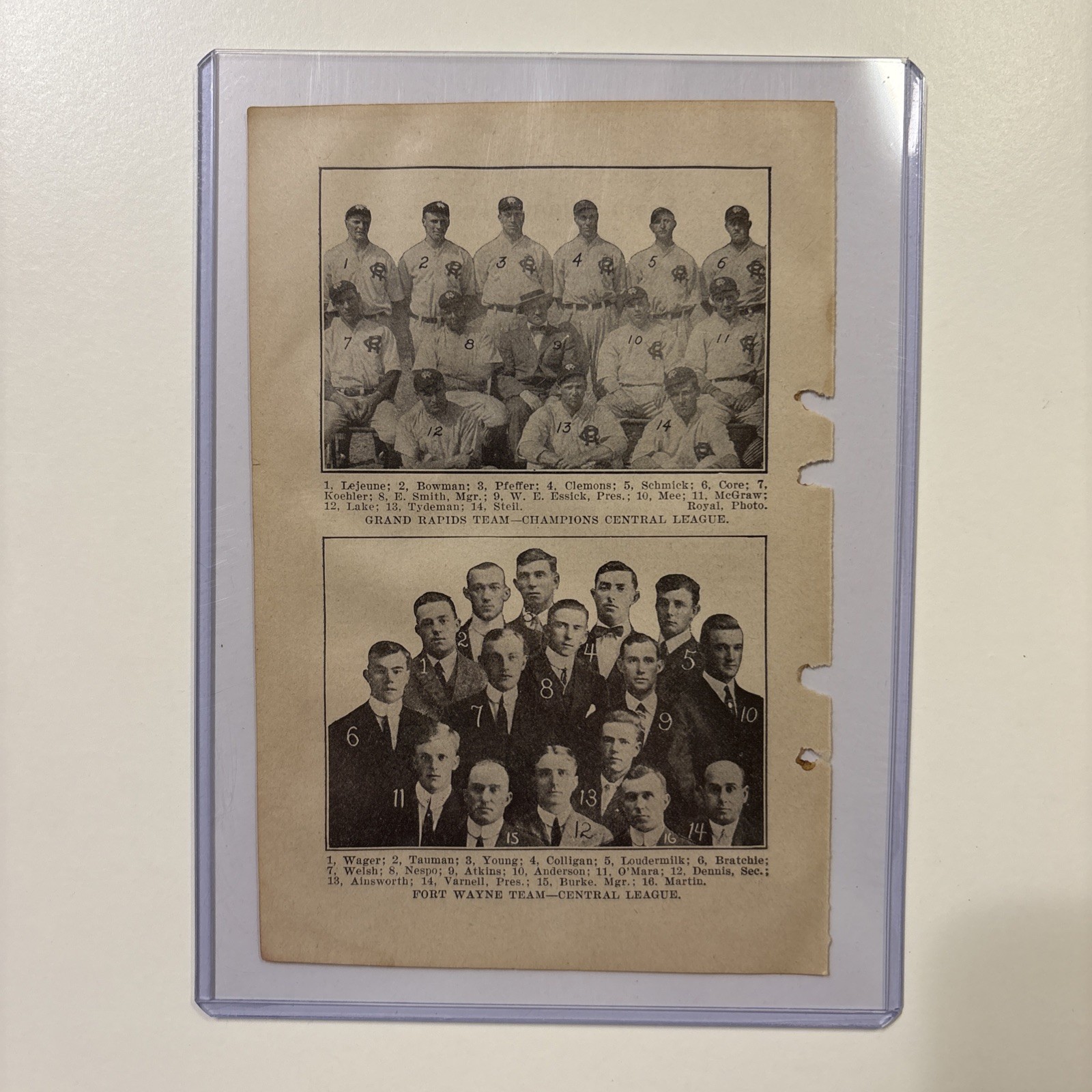 1913 Grand Rapids MI & Fort Wayne IN Baseball Team Pictures Rare Antique