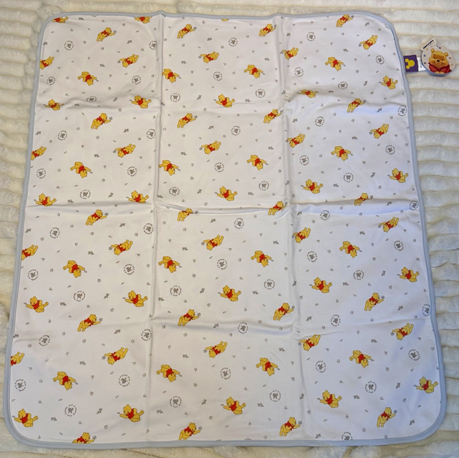 VTG Y2K Winnie the Pooh Baby Blanket Throw NEW dead stock cotton 
