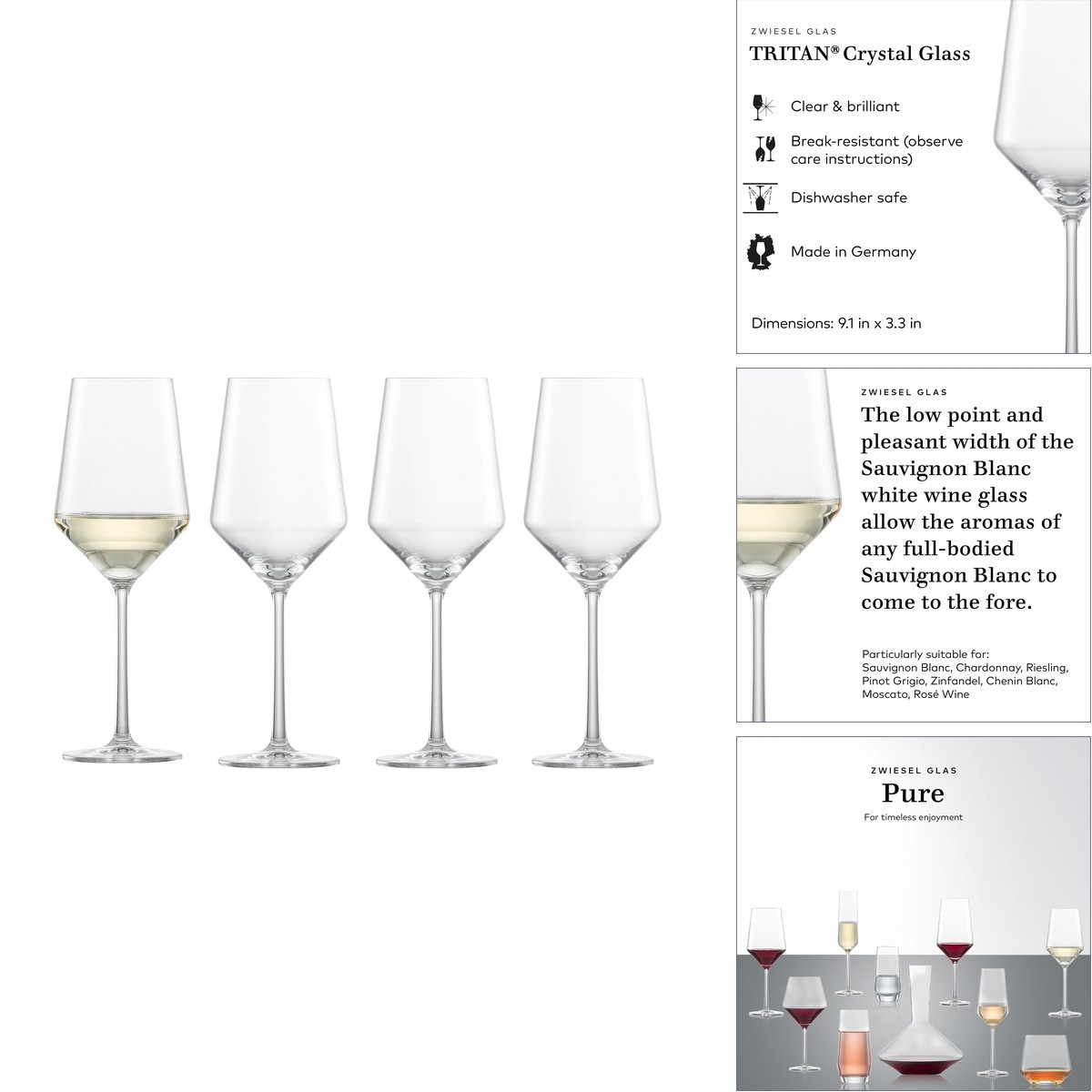 Schott Zwiesel Zwiesel Glas Pure Saugivnon Blanc White Wine Glass Set Of 4 Schott Zwiesel Zwiesel Glas Pure Saugivnon Blanc White Wine Glass Set Of 4