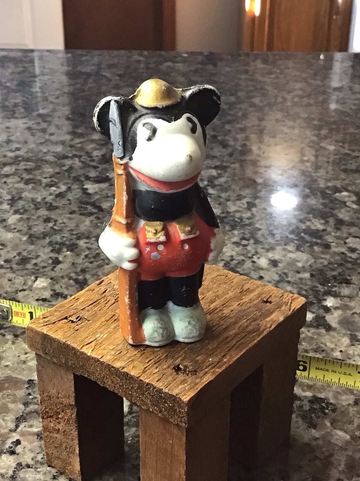 DISNEY MICKEY MOUSE DOUGHBOY SOLDIER 1930's Japanese Bisque Figurine SCARCE RARE