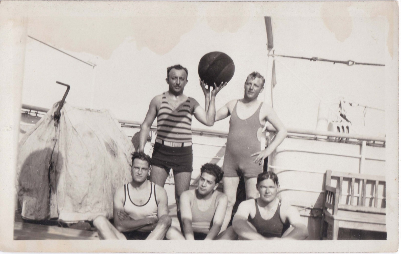 Vintage RPPC - Mature bathers in non-bulging swimwear - Fashion - Gay interest