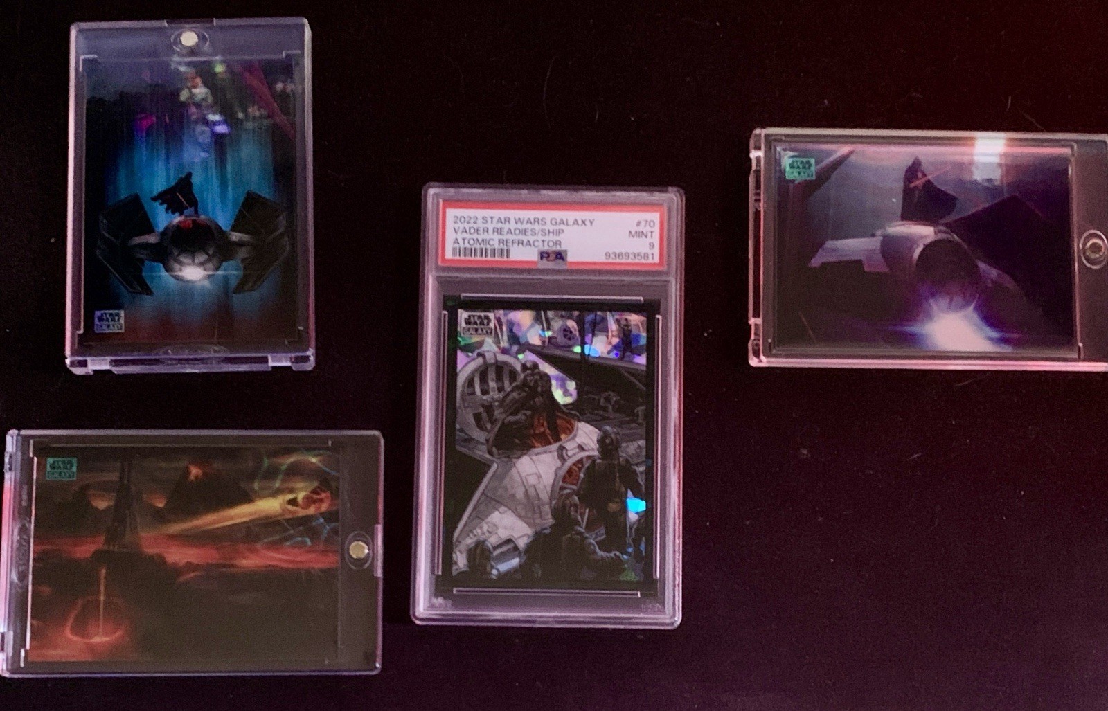 The TIE ADVANCED BUNDLE PSA 9 \'22 Atomic Vader + 3 Other TIE ADV Cards