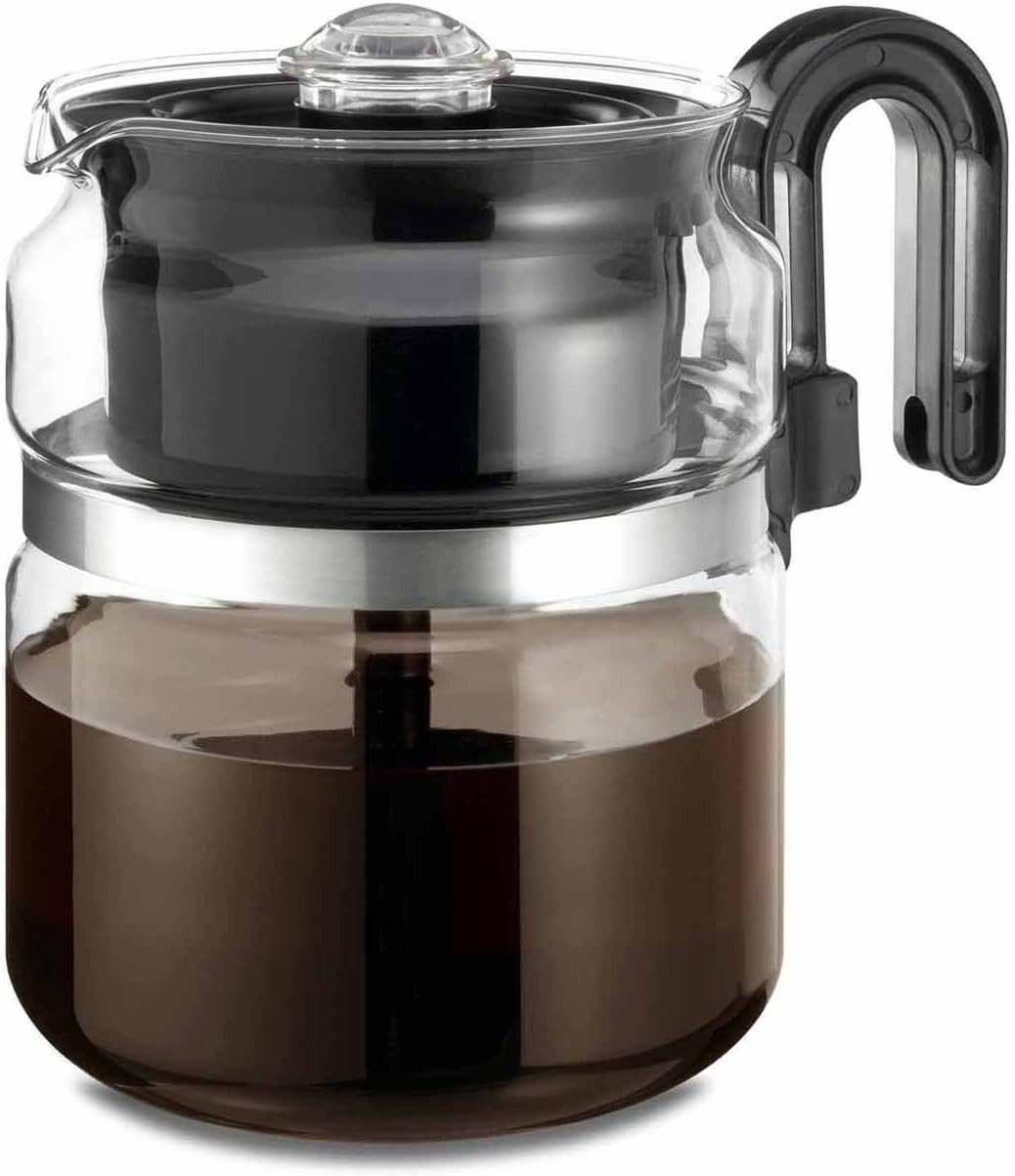 8 Cup Glass Coffee Maker Stovetop Percolator Durable BPA Free Assembled USA 8 Cup Glass Coffee Maker Stovetop Percolator Durable BPA Free Assembled USA