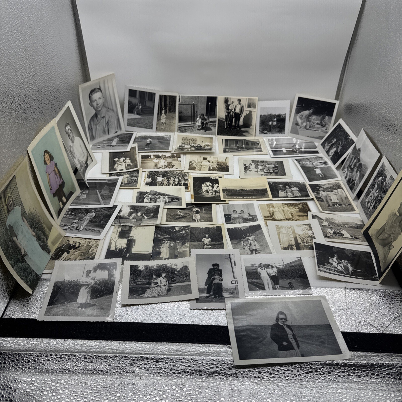 Lot of 50 VTG B&W Snapshots Original Random Found Old Photographs MCM Lot of 50 VTG B&W Snapshots Original Random Found Old Photographs MCM