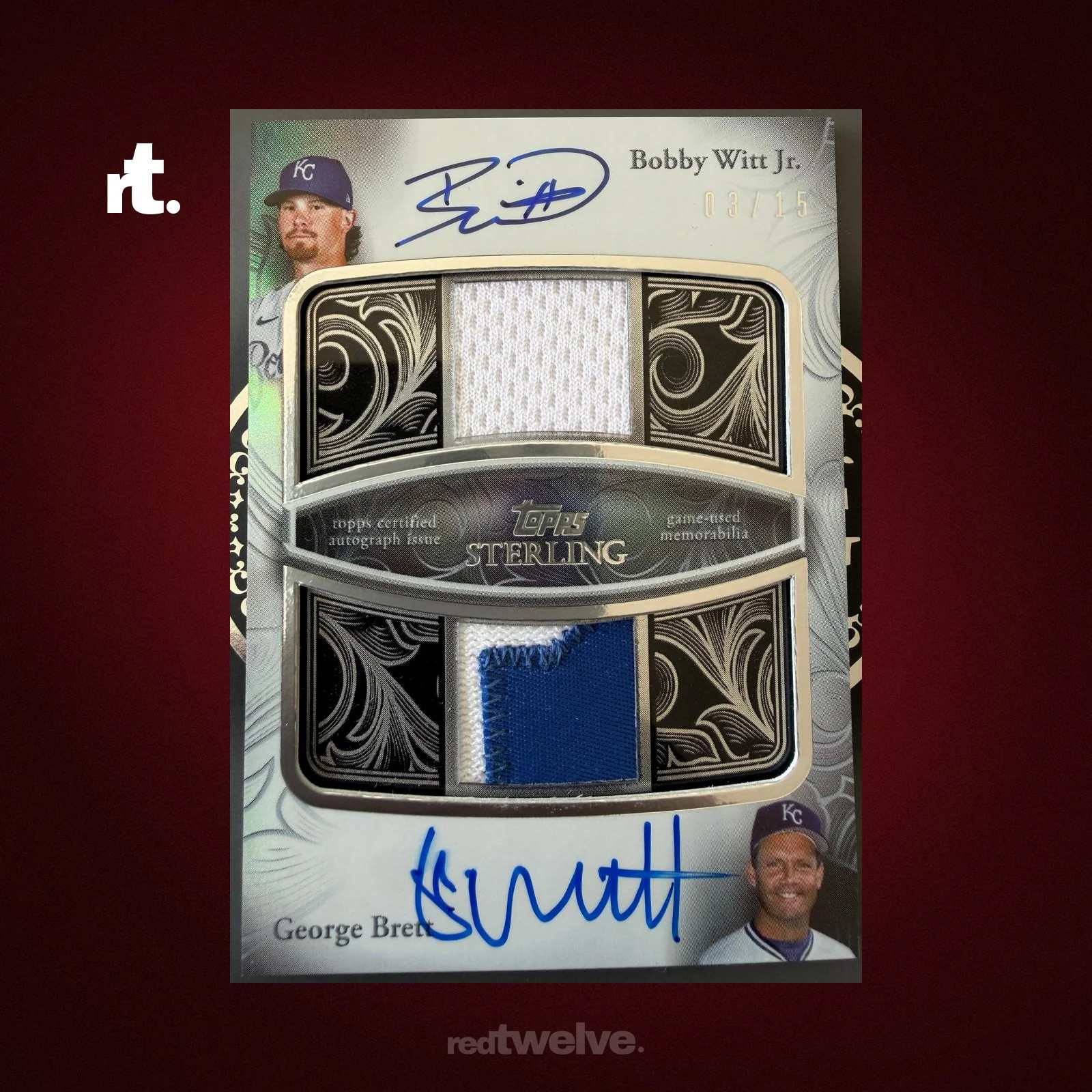 2024 Topps Sterling - Bobby Witt Jr. / George Brett [Silver] Patch / Auto /15