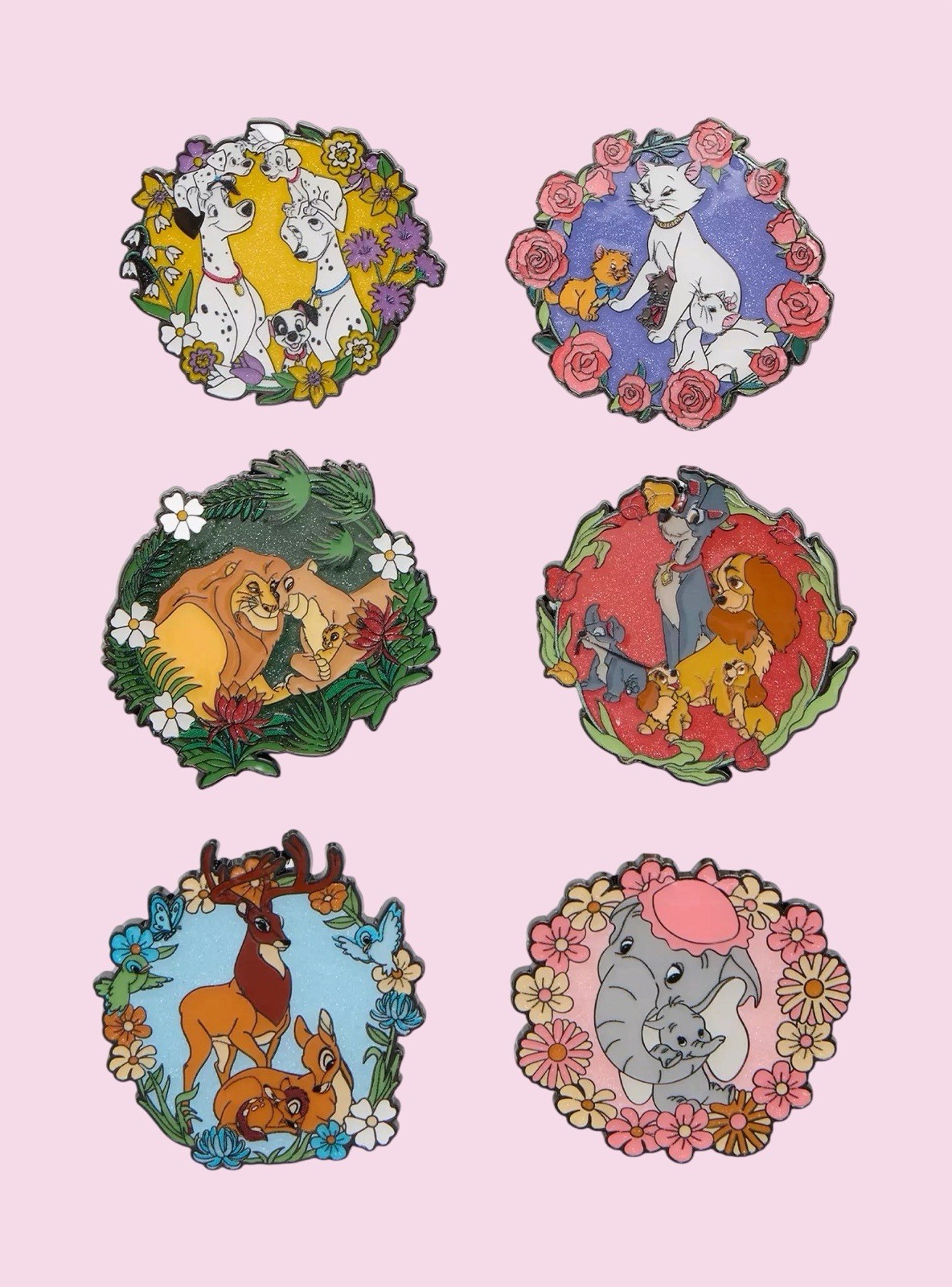 Loungefly Disney Classic Film Floral Blind Box Enamel Pin - Full Set 6