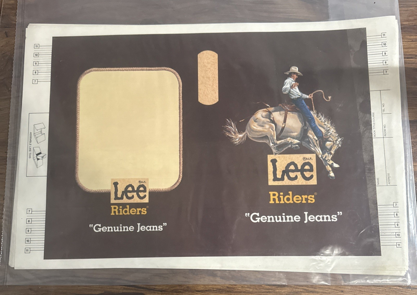 Vintage Lee Genuine Jeans Advertising School Book Cover Lee Riders New lot of 8
