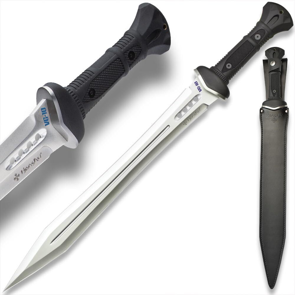 Honshu VG-10 Gladiator Sword and Sheath | VG-10 Steel Blade | TPR Handle Honshu VG-10 Gladiator Sword and Sheath | VG-10 Steel Blade | TPR Handle