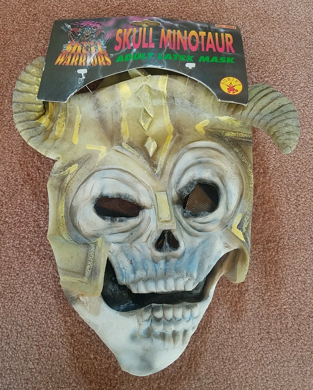 1996 Mask Rubies Adult Latex Skull Warriors Minotaur Scary Skeleton Halloween