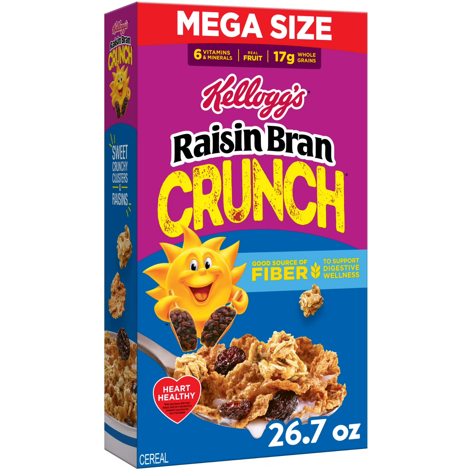 Kellogg's Raisin Bran Crunch Breakfast Cereal, Good Source of Fiber, Mega Size, Kellogg's Raisin Bran Crunch Breakfast Cereal, Good Source of Fiber, Mega Size,
