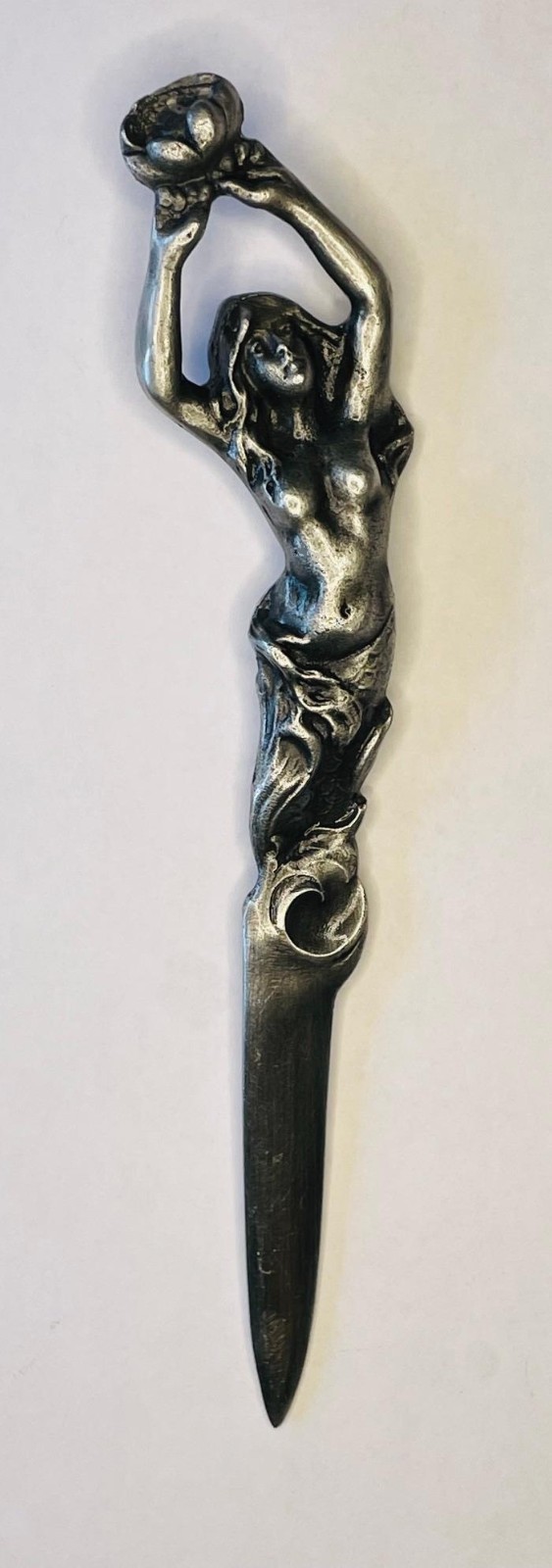 Art Nouveau Beautiful NUDE GODDESS Pewter Mermaid Letter Opener Art Nouveau Beautiful NUDE GODDESS Pewter Mermaid Letter Opener