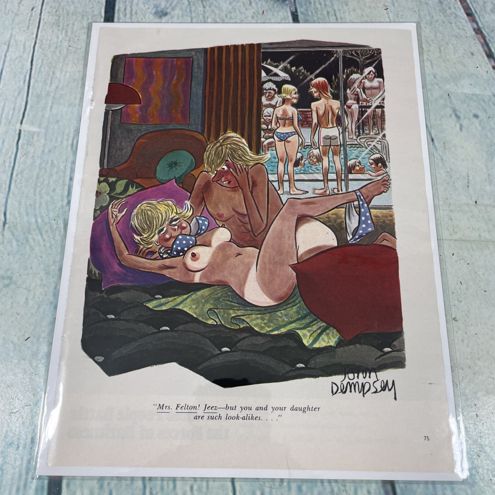 1971 Sexy Adult Cartoon Mother Vintage Print Ad/Poster Pinup Art Magazine Page
