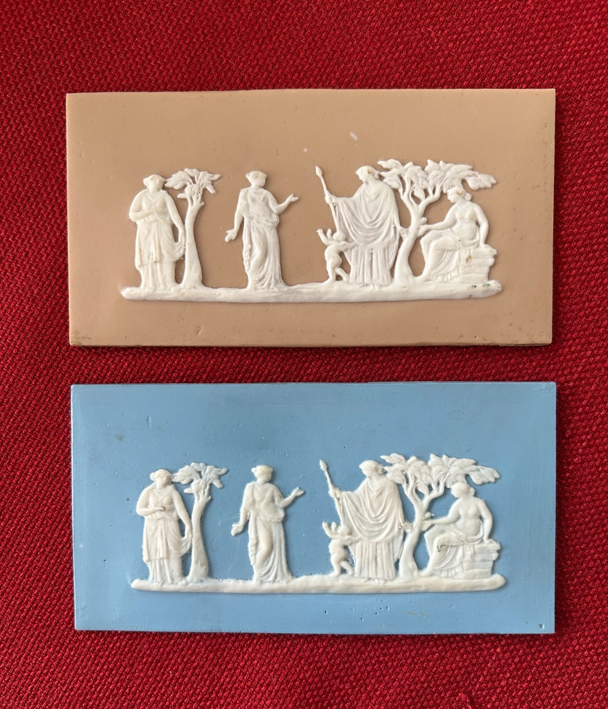 2 WEDGWOOD Style Jasperware Relief Plaque 2 WEDGWOOD Style Jasperware Relief Plaque