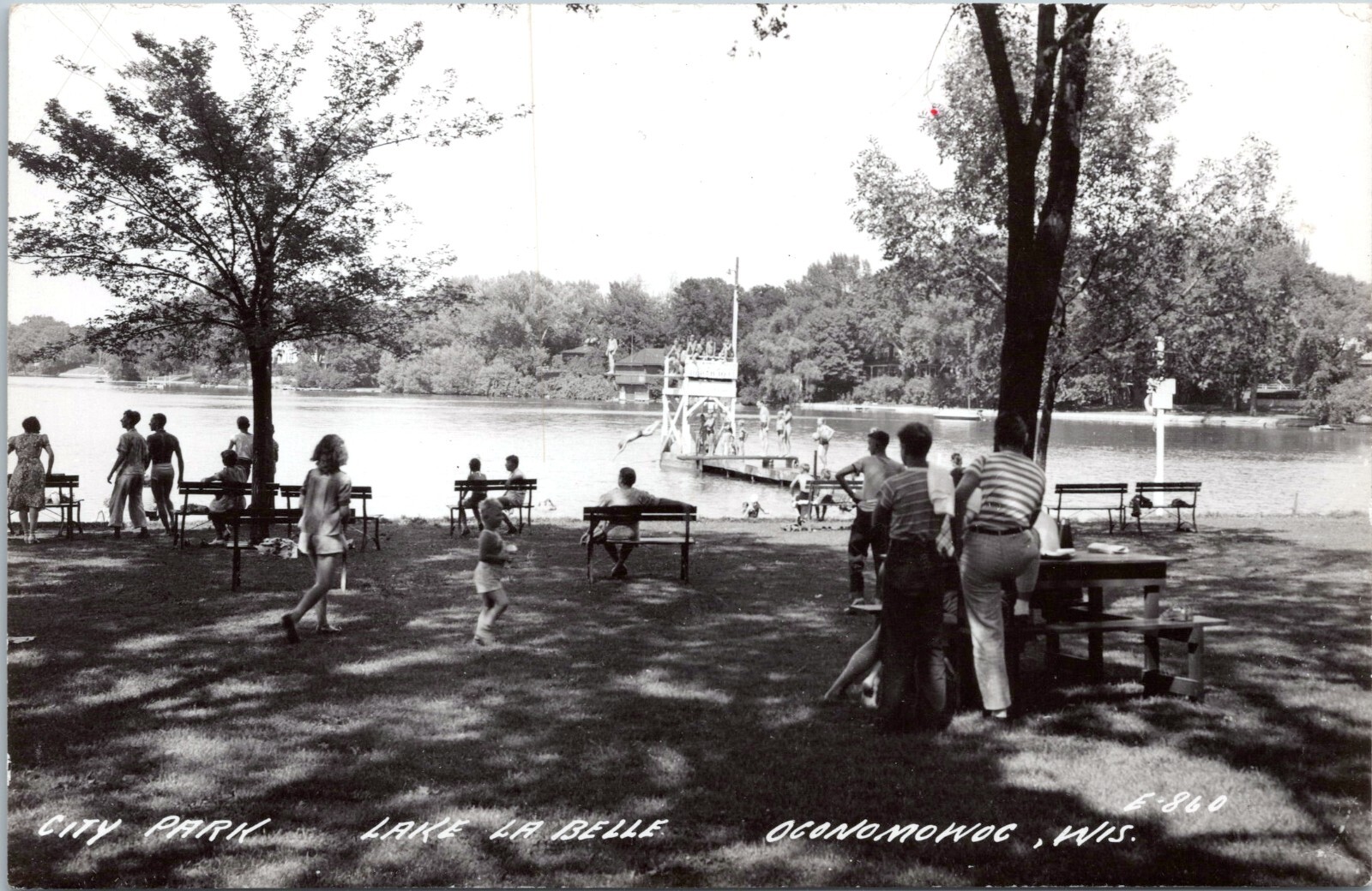 RPPC City Park, Lake Lac La Belle, Oconomowoc Wisconsin - c1950s Photo Postcard RPPC City Park, Lake Lac La Belle, Oconomowoc Wisconsin - c1950s Photo Postcard