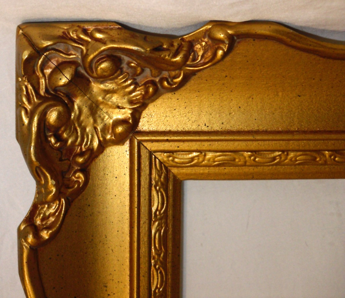 Vintage French Baroque/Rococo-Style Ornate Gold Gesso Wood Picture Frame & Glass Vintage French Baroque/Rococo-Style Ornate Gold Gesso Wood Picture Frame & Glass