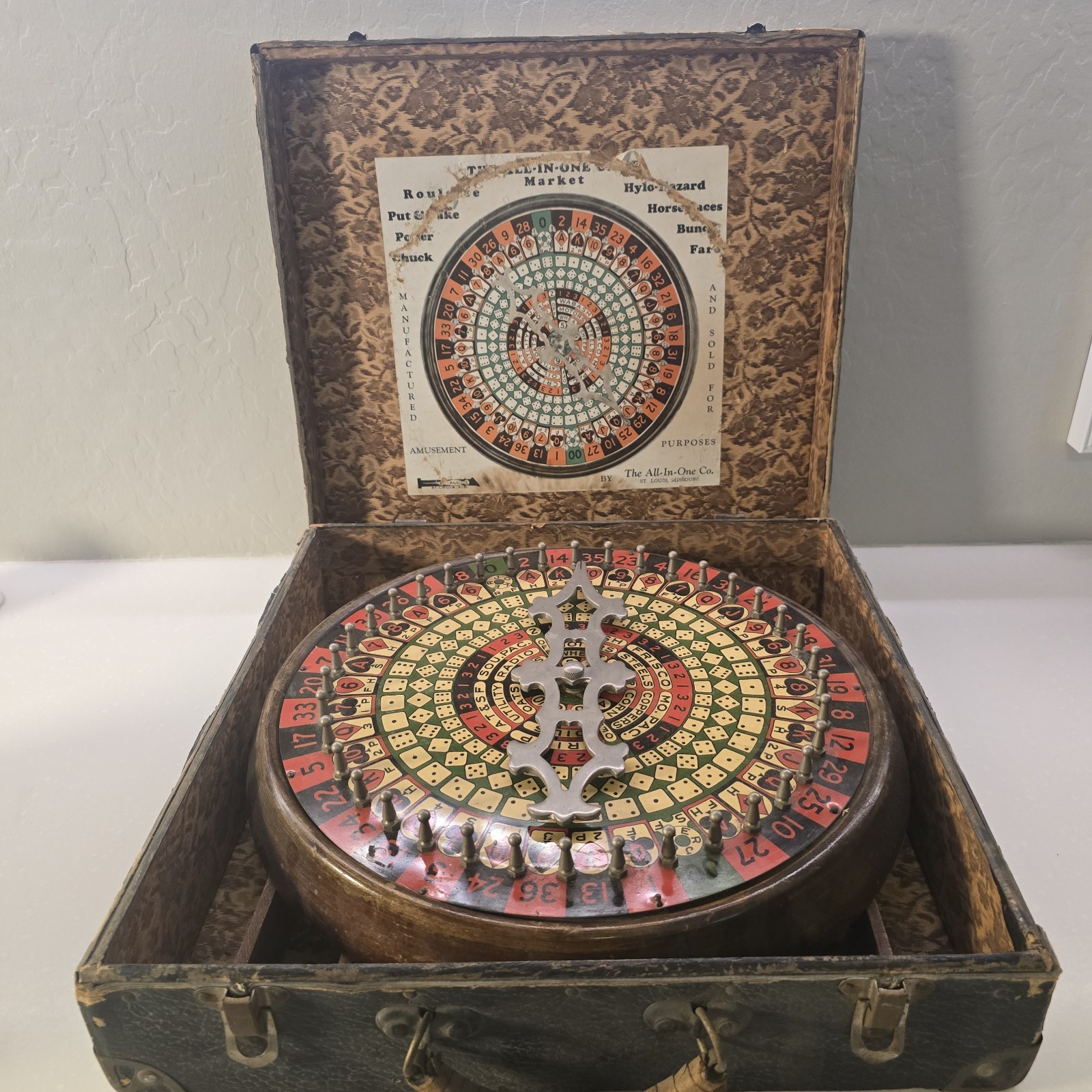 1920's Vintage Roulette Wheel  - Antique Collecta Le ALL-IN-ONE Wheel/Case Only