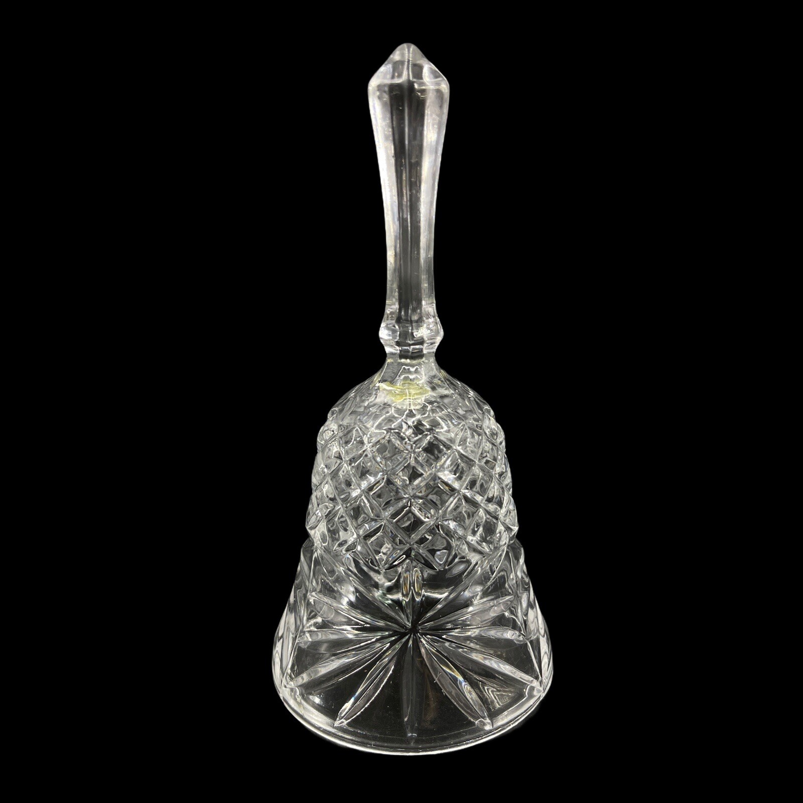 Vintage Pressed Glass Bell Crystal Diamond Fan Pattern 5 1/4\