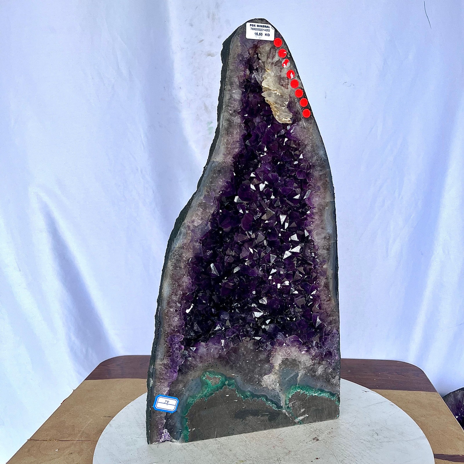 34.17LB Large Natural Amethyst Geode Cathedral Crystal Cluster Specimen Energy