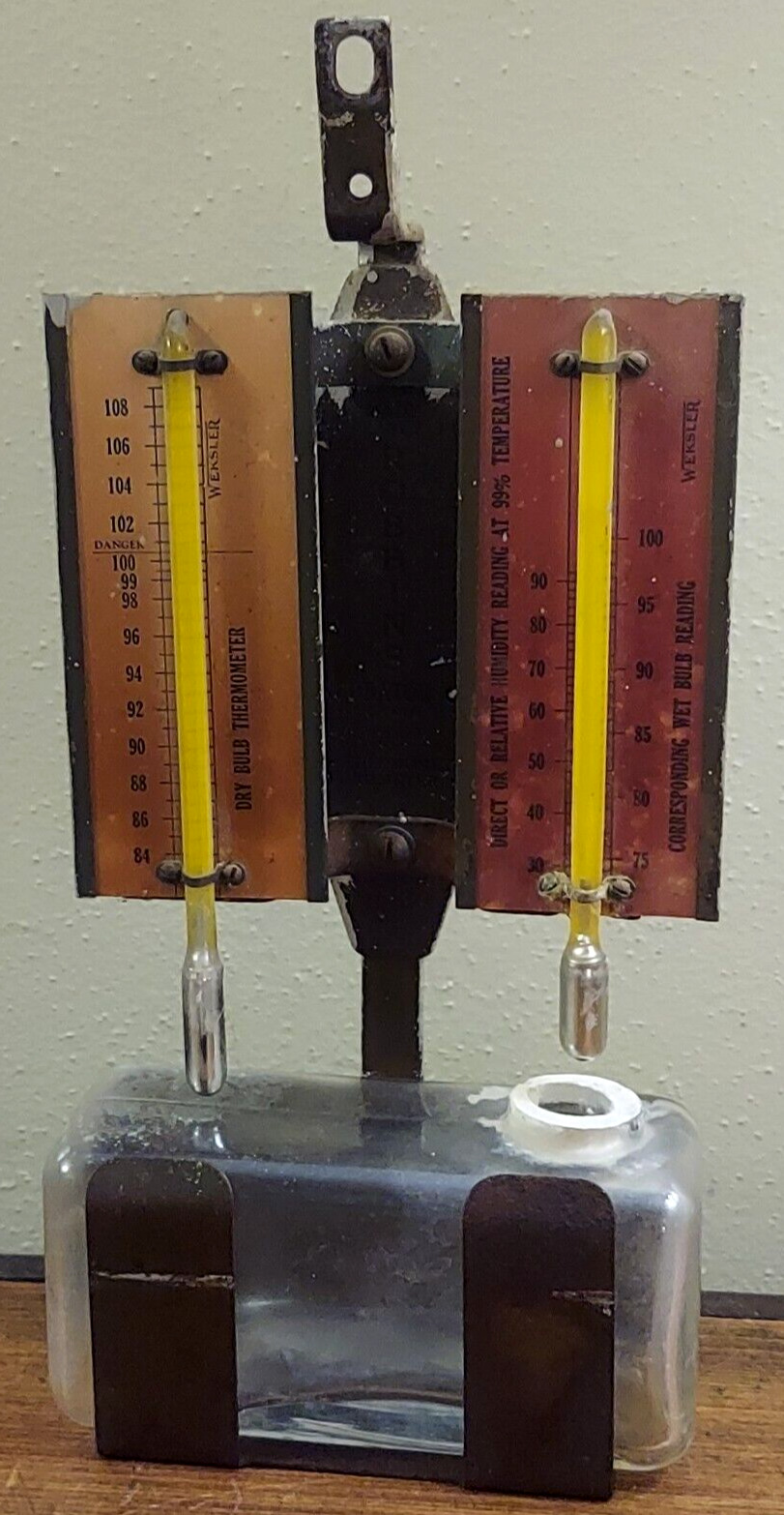 Vintage Antique Thermometer Hygrometer Robbins Incubator Weksler Chicken
