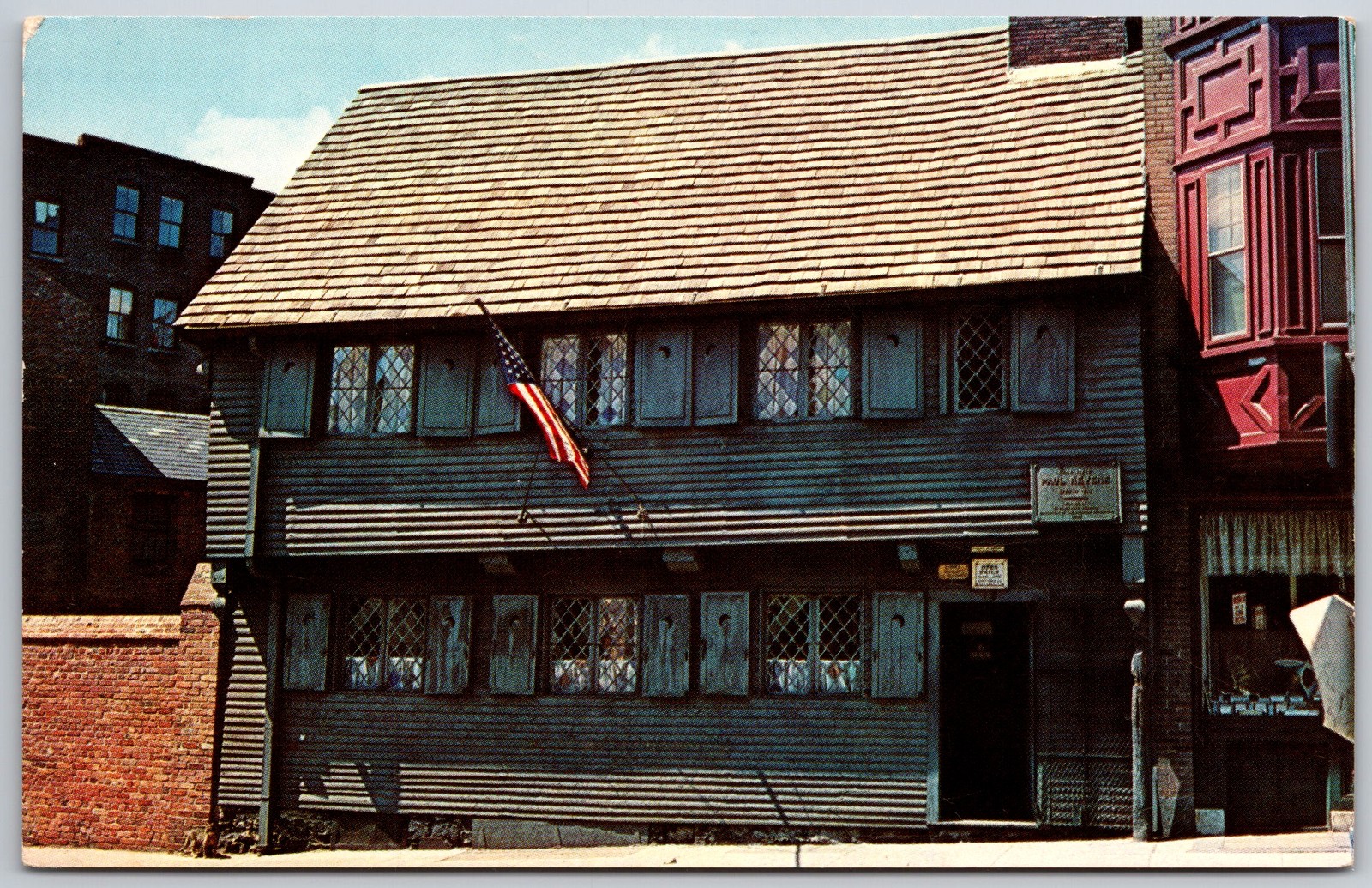 Vintage Postcard Paul Revere\'s House Boston Massachusetts 1964