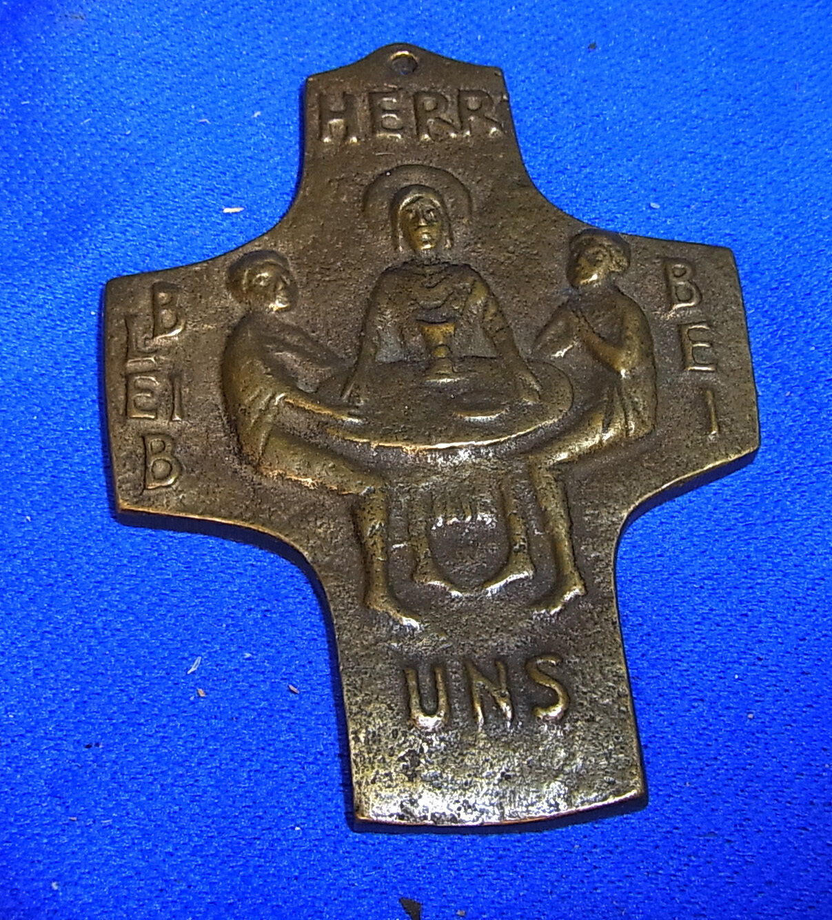 Vintage German Christianity Brass or Bronze Cross E.Weinert Time Inspirated #BQ2