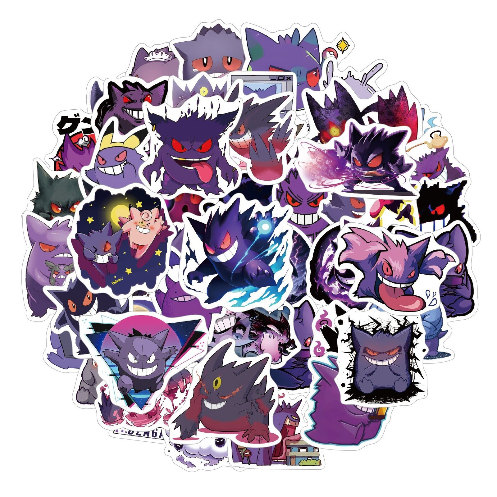 Gengar Stickers 50 Pack Pokemon Waterproof - US Seller Gengar Stickers 50 Pack Pokemon Waterproof - US Seller